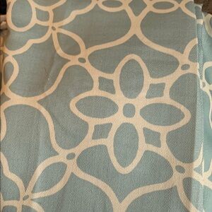 Blue and cream Floral Pattern Curtains (3 sets)